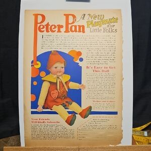 Vintage Peter Pan Doll Advertisement Poster